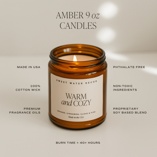 Cozy Season Soy Candle - Amber Jar - 9 oz Sale - Image 4