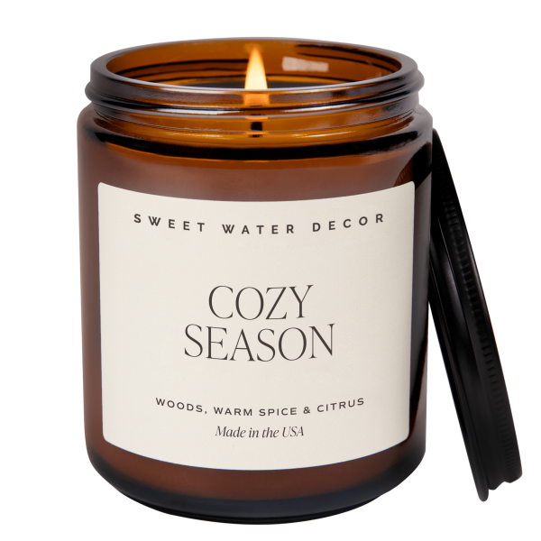Cozy Season Soy Candle - Amber Jar - 9 oz Sale