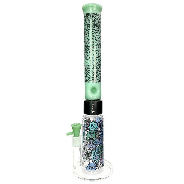 Prism Pipes 19” Pretty Done Honeycomb Perc Straight Tube Bong Fashion